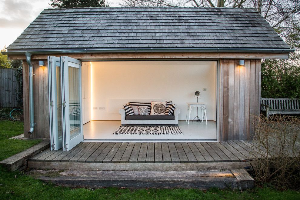 Aarons Uk Blog for a Contemporary Shed with a Deck and Staithe House by Victoria Jerram Limited