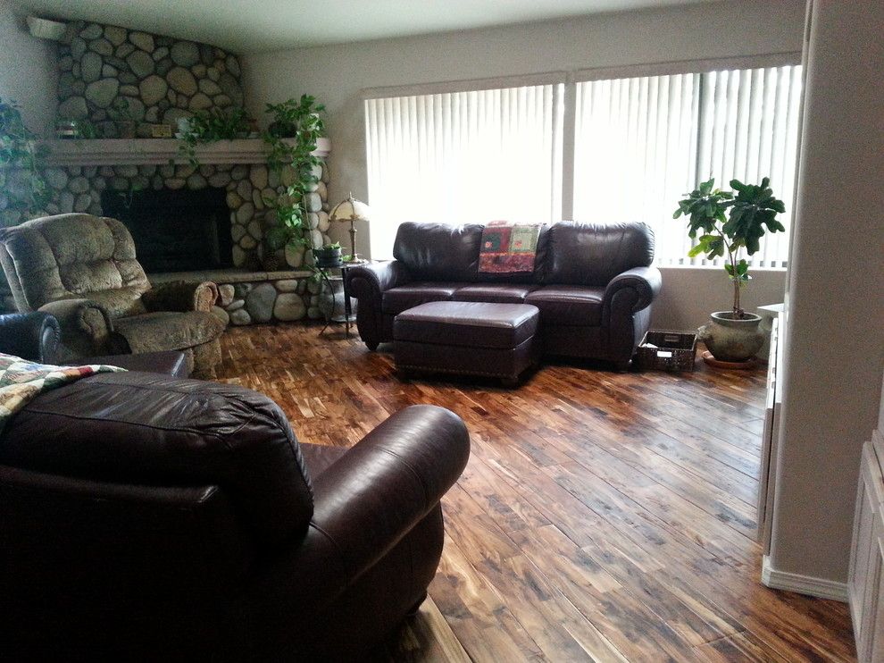 Abbey Flooring for a Rustic Living Room with a Dining Room and Hardwood by Prescott’S Abbey Flooring and Design