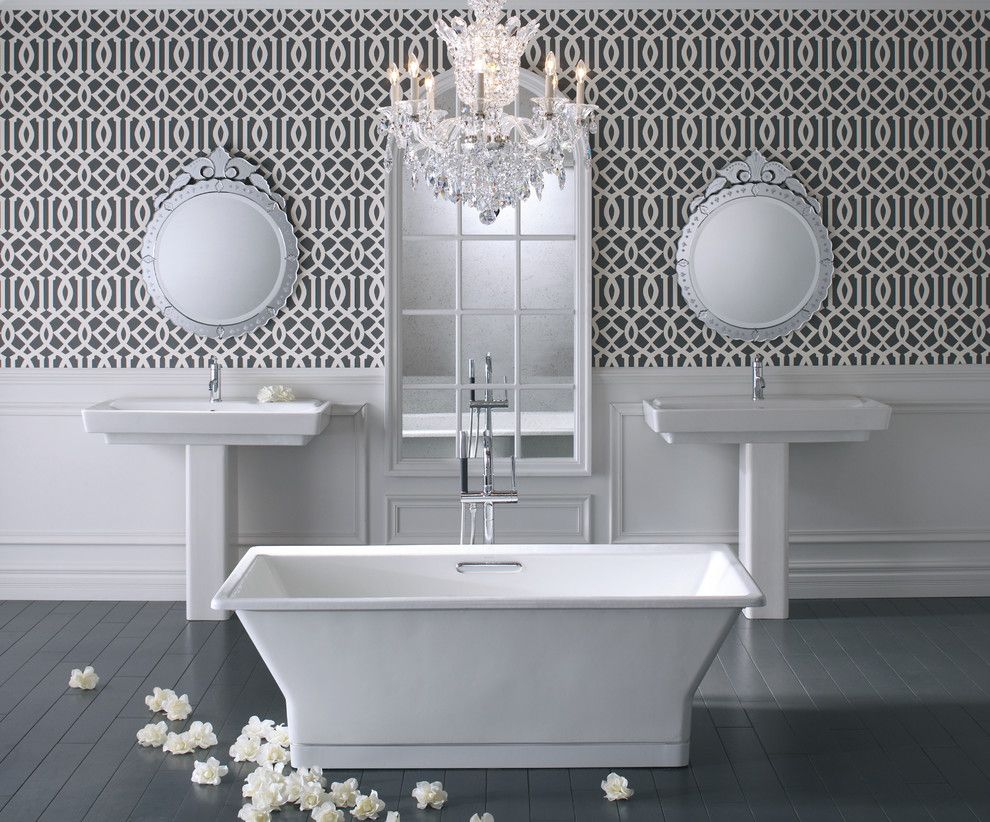 Acme Glass for a Traditional Bathroom with a White and Gray and Kohler Bathrooms by Capitol District Supply