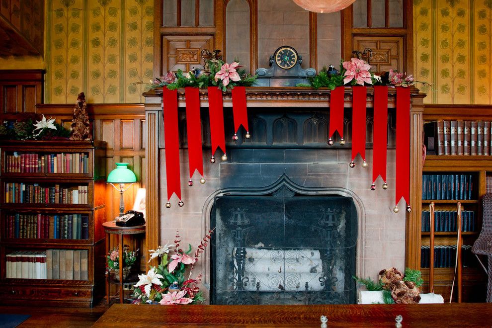 Adorne for a Traditional Living Room with a Fireplace and Wilderstein Holiday Tour by Rikki Snyder