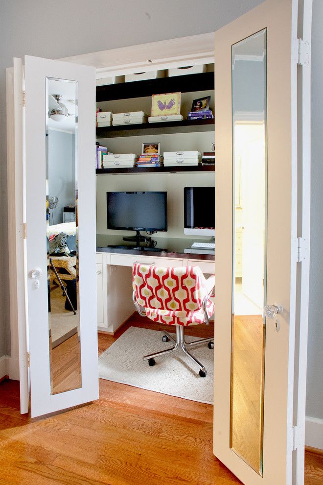 Agway Energy for a Contemporary Home Office with a Medium Wood Floor and Contemporary Home Office by Rudaanderson.com