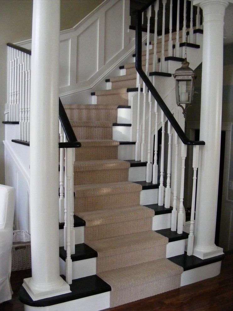 Airbase Carpet Mart for a Traditional Staircase with a Wood Columns and Classic Stairs with Panelling by Chris  Kauffman