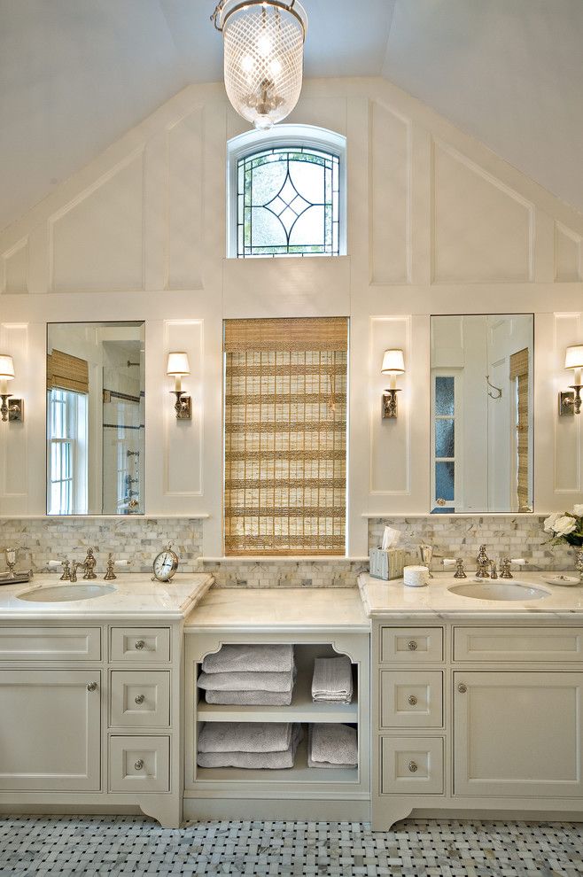 Aireco Supply for a Traditional Bathroom with a Double Sinks and Diana Bier Interiors, Llc by Diana Bier Interiors, Llc