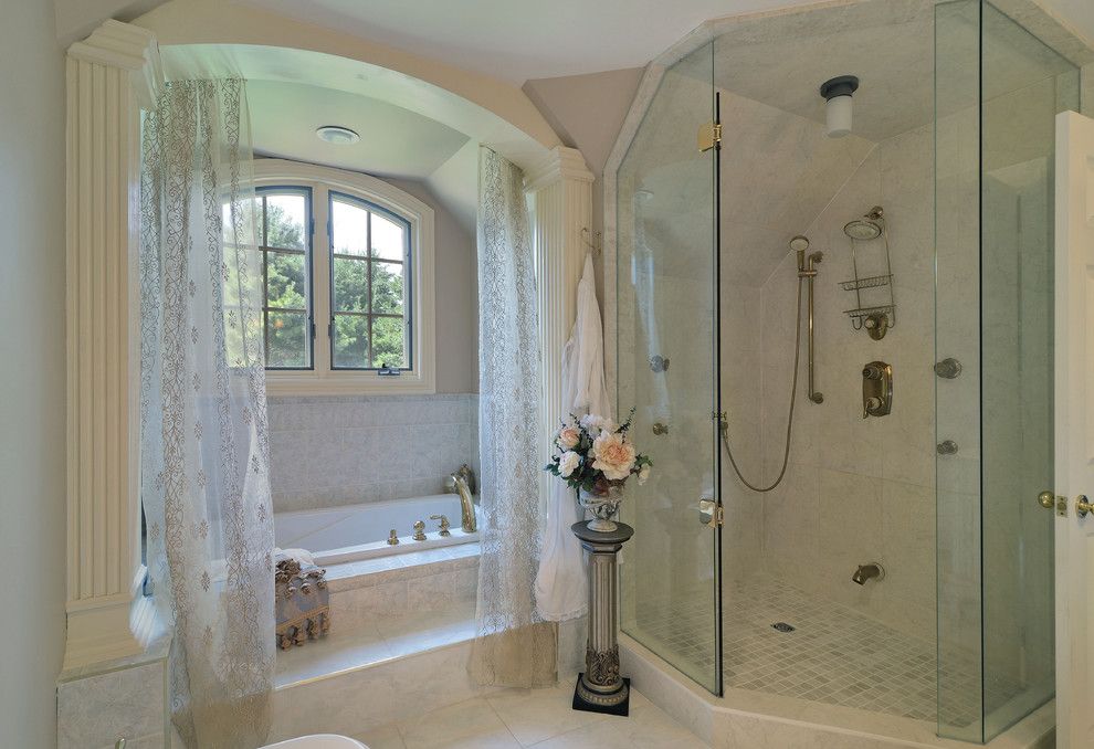 Alcove Definition for a Shabby Chic Style Bathroom with a Shower in Corner and 100 Ensuites to Inspire by Digitalproperties.ca