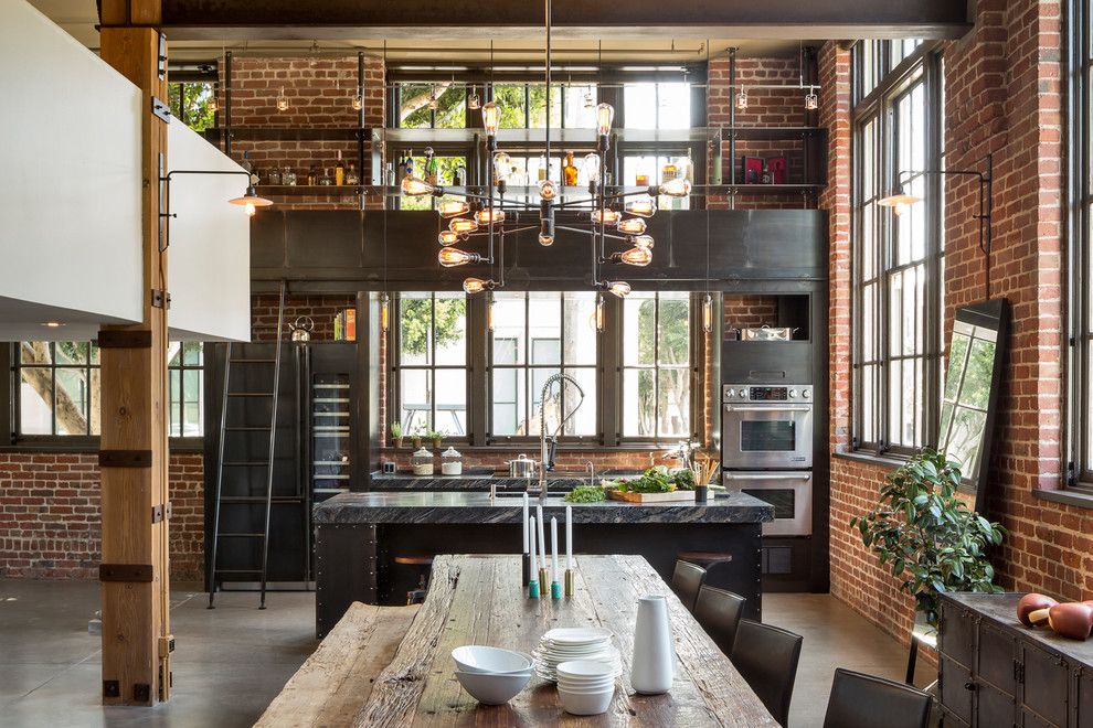 Alden San Francisco for a Industrial Dining Room with a Modern and Clocktower Loft by Muratore Construction + Design