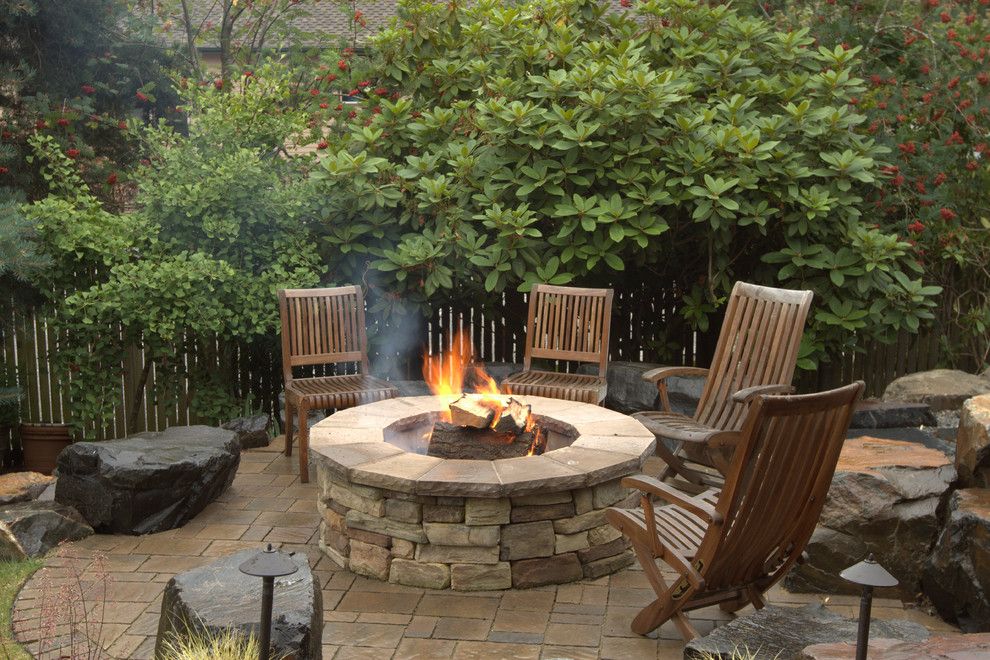 Alderwood for a Traditional Patio with a Seating and Fire Features by Alderwood Landscape Architecture and Construction