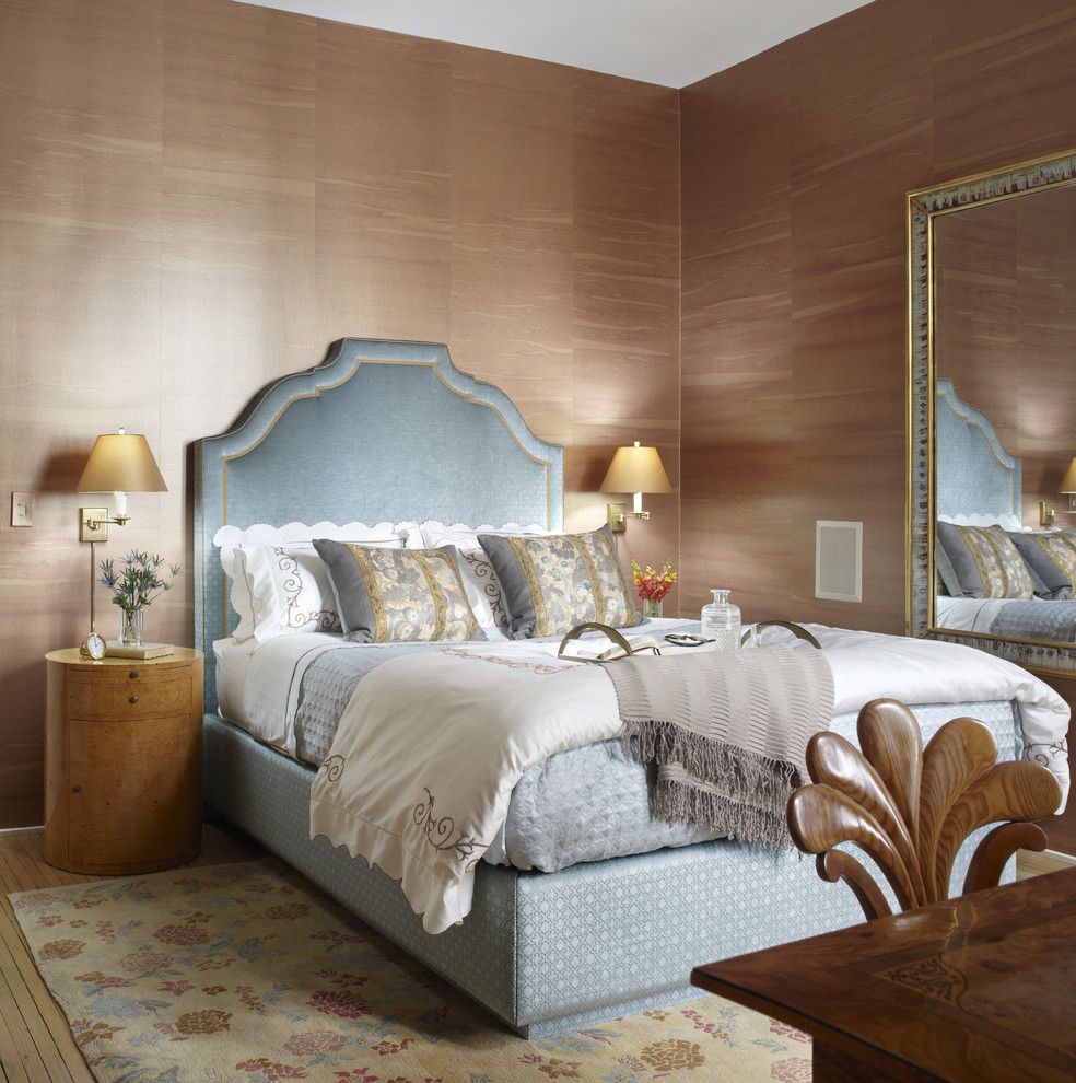 Alexa Hampton for a Traditional Bedroom with a Area Rug and East Lake Shore Drive Residence by Jessica Lagrange Interiors