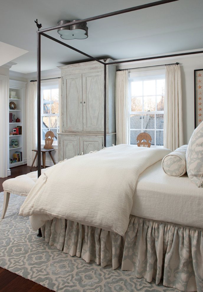 Alexa Hampton for a Traditional Bedroom with a Ceiling Mounted Light and Cameron by Marianne Jones Llc