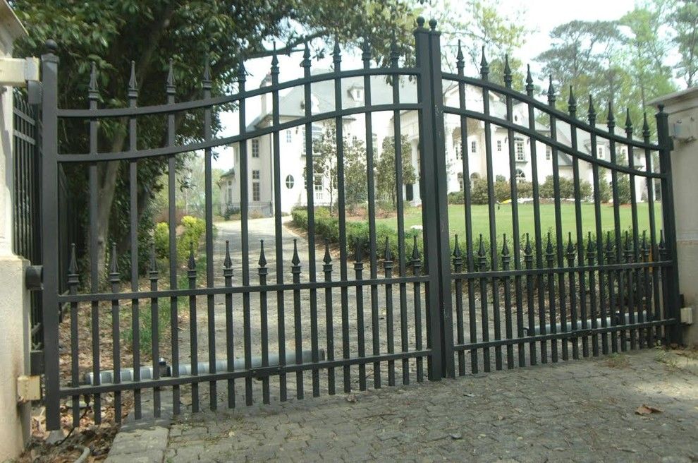 Allied Fence for a Traditional Exterior with a Exterior Stone Siding and Estate Gates by Allied Fence Co