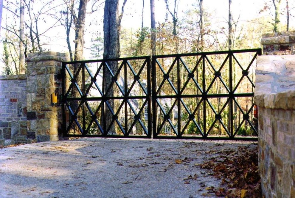 Allied Fence for a Traditional Exterior with a Long Drive Way Ideas and Estate Gates by Allied Fence Co