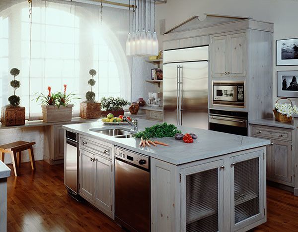 Allied Refrigeration for a Eclectic Kitchen with a Concrete Countertop and Eclectic Idea House Kitchen by Kb Associates  Pamela Baird, Ckd, Allied Asid