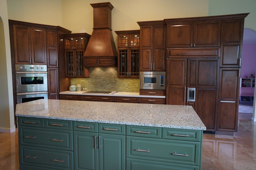 Allied Refrigeration for a Traditional Kitchen with a Sink and Color Impact Kitchen Island by Allied Kitchen and Bath