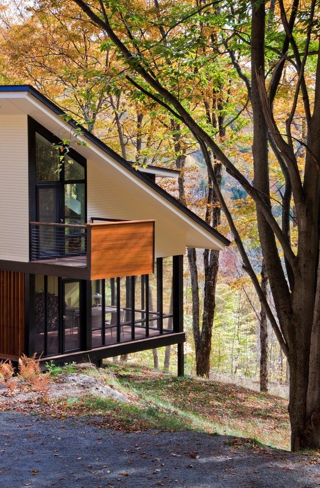 Allside for a Contemporary Exterior with a Roof Line and Hillside House Screened Porch by Gossens Bachman Architects