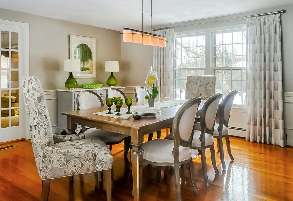 Alltex for a Traditional Dining Room with a Green Glasses and Transitional Dining Room by Linda Holt Interiors