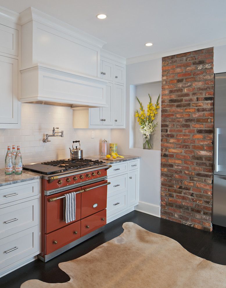 Alltex for a Traditional Kitchen with a Dark Wood Flooring and Shaw Row House Remodel by Allenbuilt, Inc.