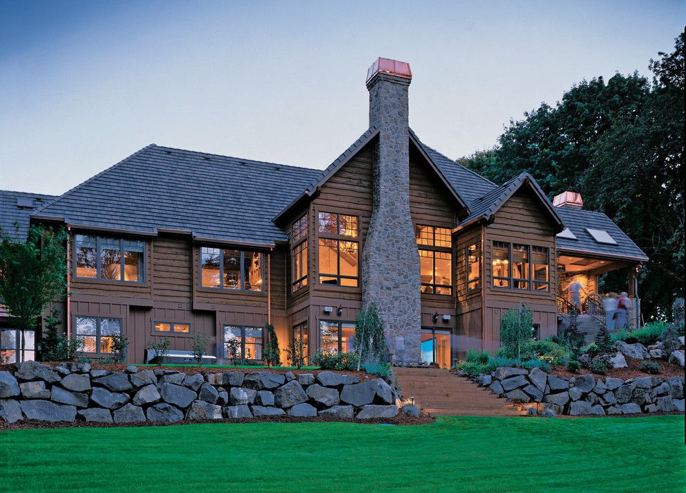 Amazing Homes for a Rustic Exterior with a Grass and Western Ranch by Alan Mascord Design Associates Inc