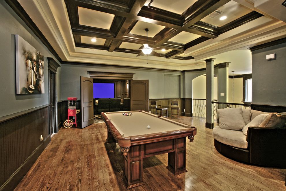 American Heritage Billiards for a Eclectic Home Theater with a Eclectic and Game Room by Craig Fuller