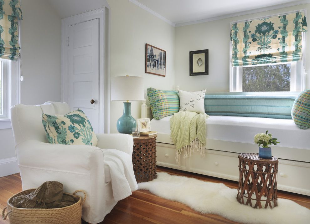 Ana White Loft Bed for a Beach Style Bedroom with a Runner Rug and Bedroom by Kate Jackson Design