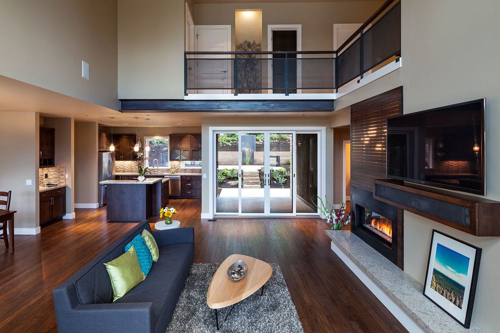 Anixter Center for a Contemporary Family Room with a Dining and Nw Inspired Crest Meadows Residence by Jordan Iverson Signature Homes