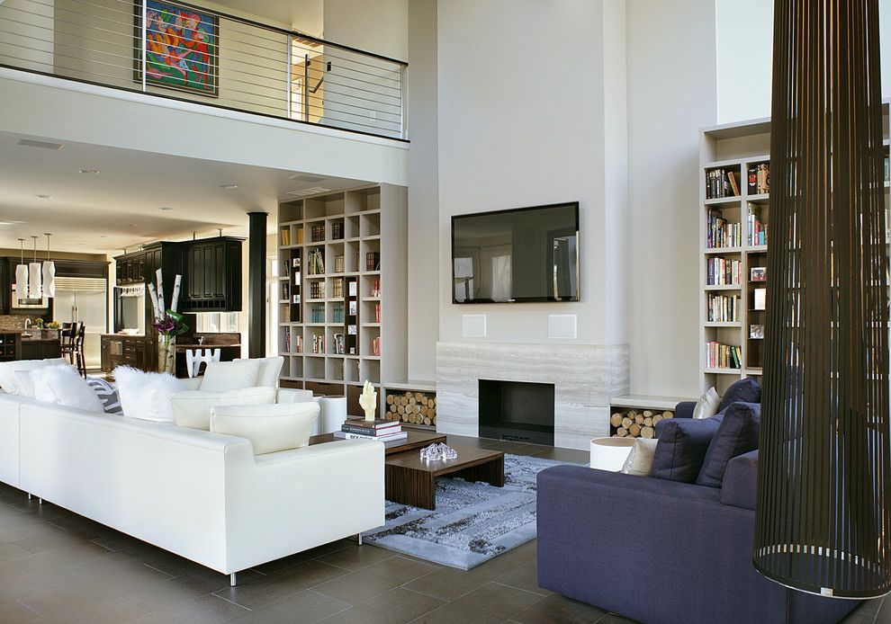 Anixter Center for a Modern Living Room with a Double Sided Fireplace and Holmdel Nj Residence by Yzda | Yoshida + Zanon Design Atrium