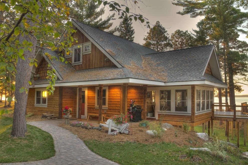 Appalachian Log Homes for a Rustic Exterior with a Entry and Exterior Entry by Lands End Development   Designers & Builders