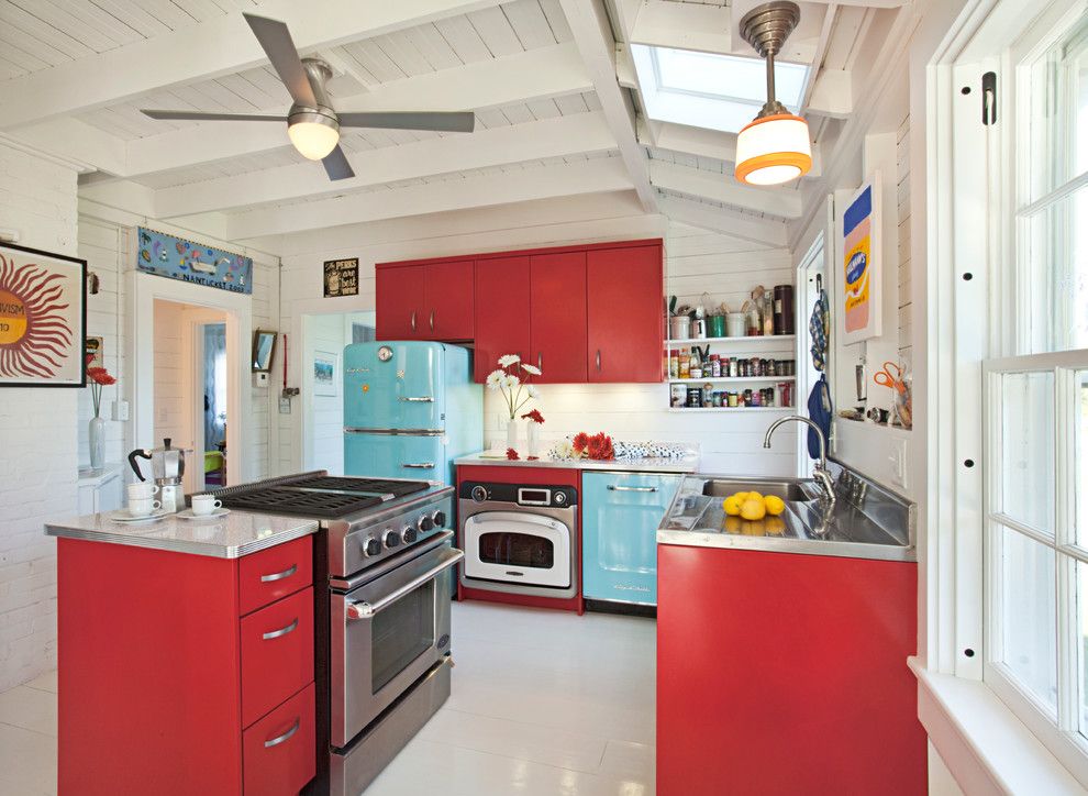 Aqua World for a Beach Style Kitchen with a Skylight and Nantucket by Nantucket Architecture Group Ltd.