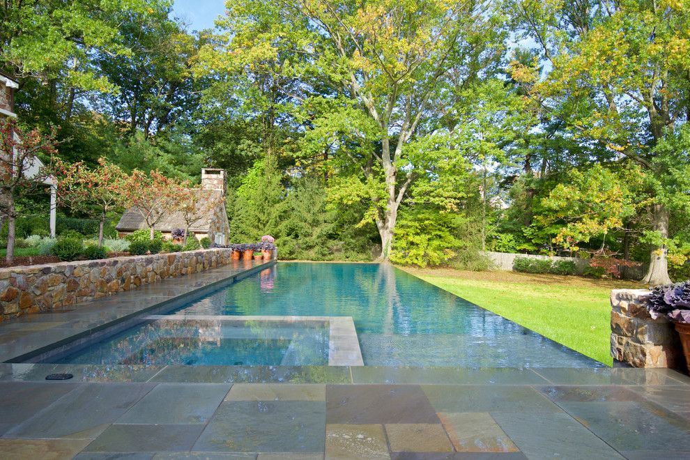 Aquatech for a Traditional Pool with a Luxury and Infinity Edge Elements   Wynnewood, Pa by Armond Aquatech Pools