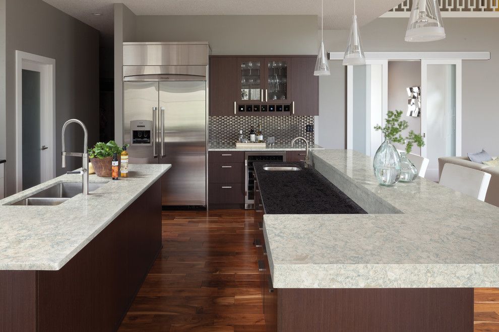 Arbors of Montgomery for a Contemporary Spaces with a Quartz Kitchen and Montgomery From Cambria's Waterstone Collection by Cambria