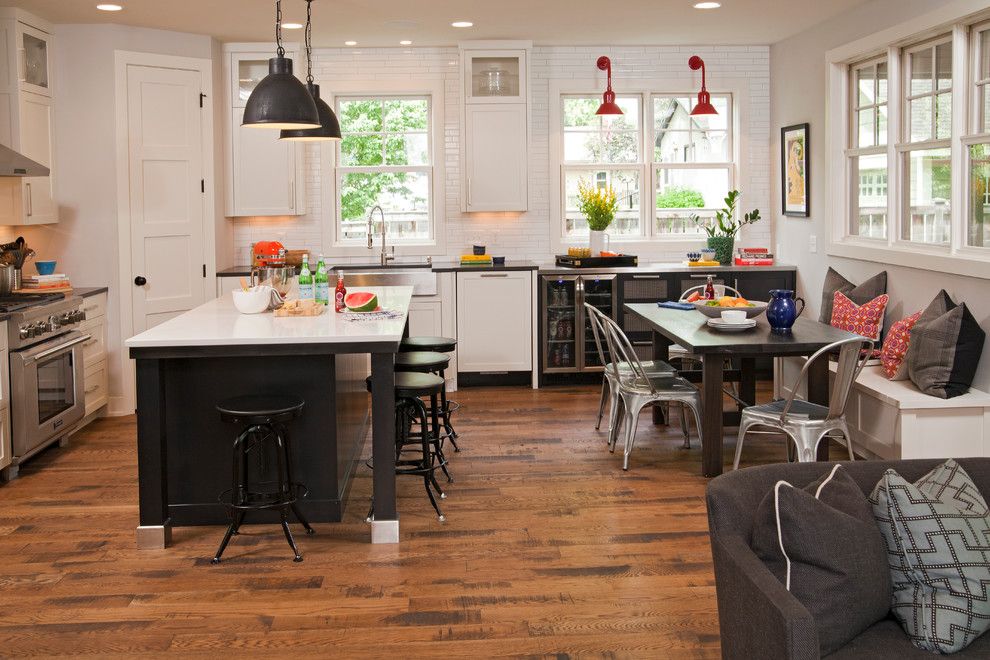 Armstrong Commercial Flooring for a Farmhouse Kitchen with a Kitchen Table and Classic Contemporary by Refined Llc