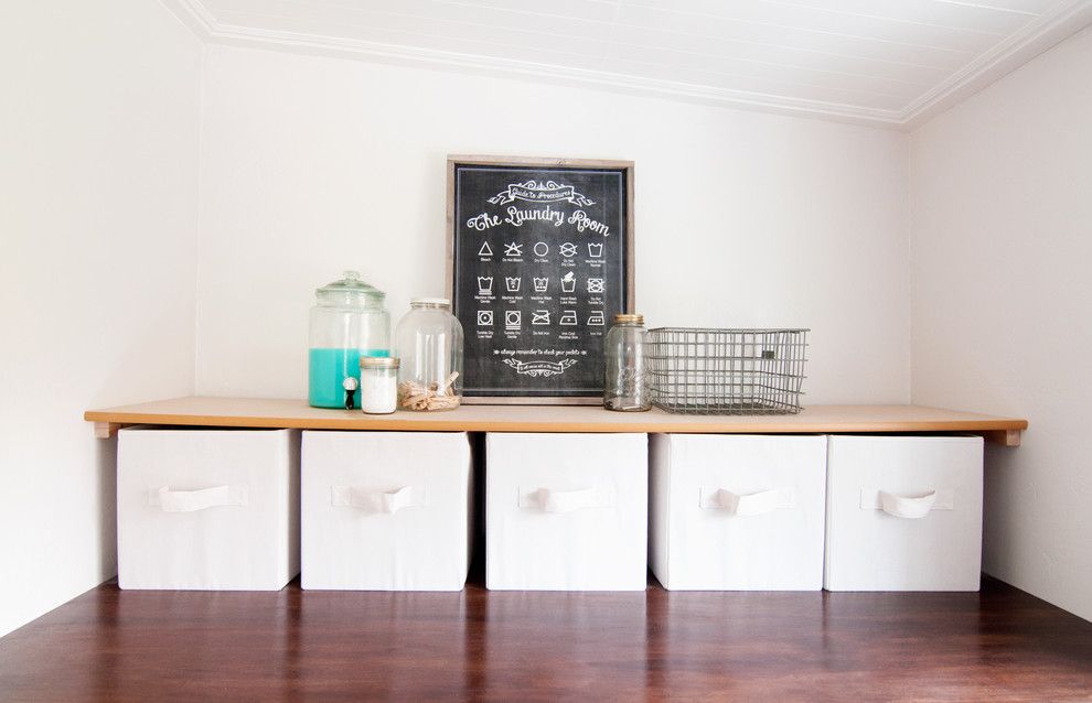 Asbestos Popcorn Ceiling for a Farmhouse Laundry Room with a Modern Farmhouse and Idaho Farmhouse Remodel by Alexandra Crafton