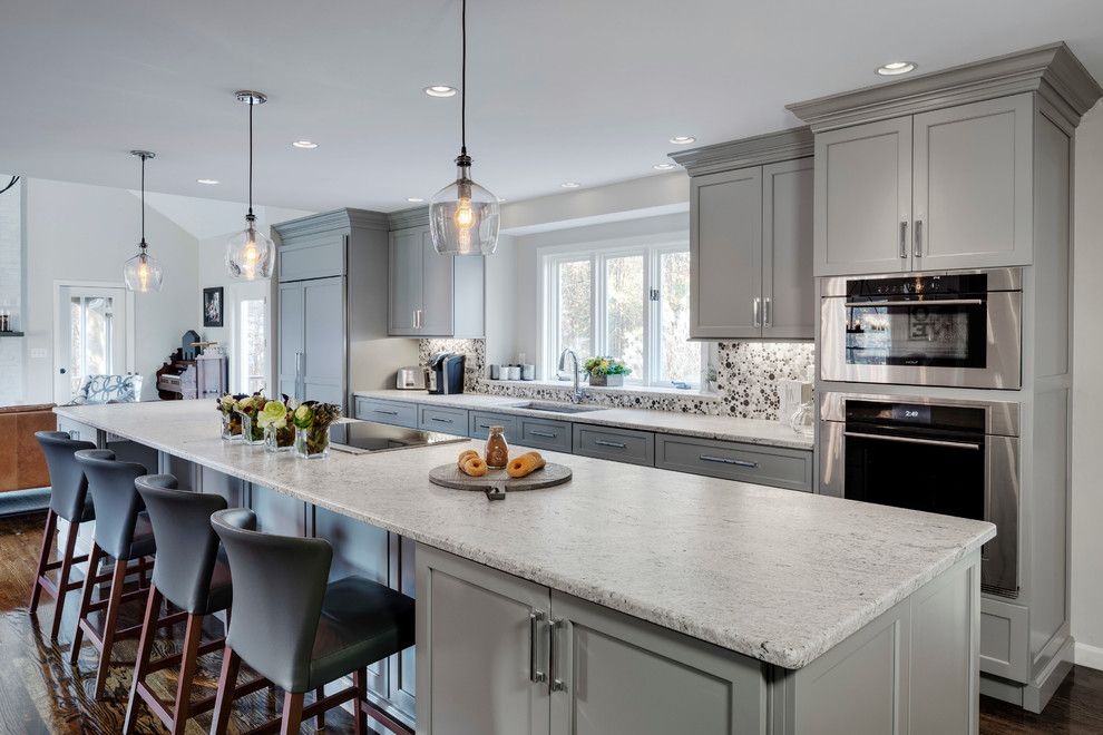 Asko Appliances for a Transitional Kitchen with a Gray and Gray Painted Kitchen by Platt Builders