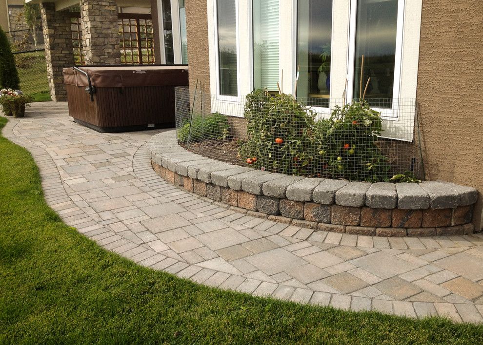 Aspen Contracting for a Traditional Landscape with a Landscape and Stone Patio and Planter by Blue Aspen Contracting