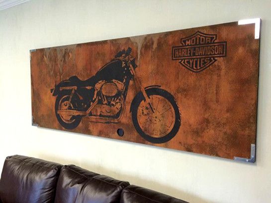 Atlanta Harley Davidson for a Rustic Family Room with a Modern Paintings and Metal Effects Projects by Modern Masters