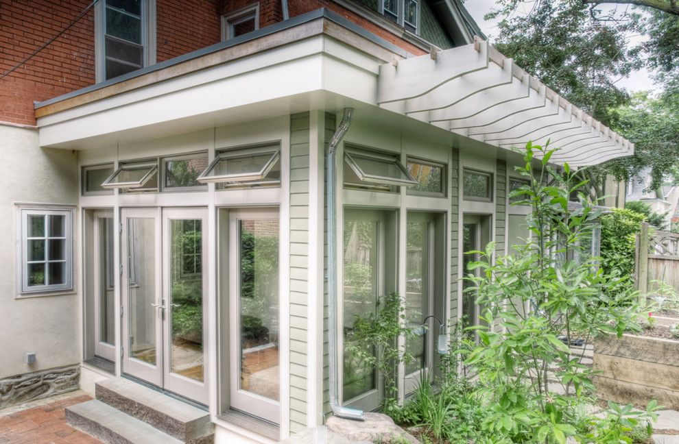 Atrium Windows and Doors for a Traditional Exterior with a Eaves and Mt. Airy Sunroom by Buckminster Green Llc