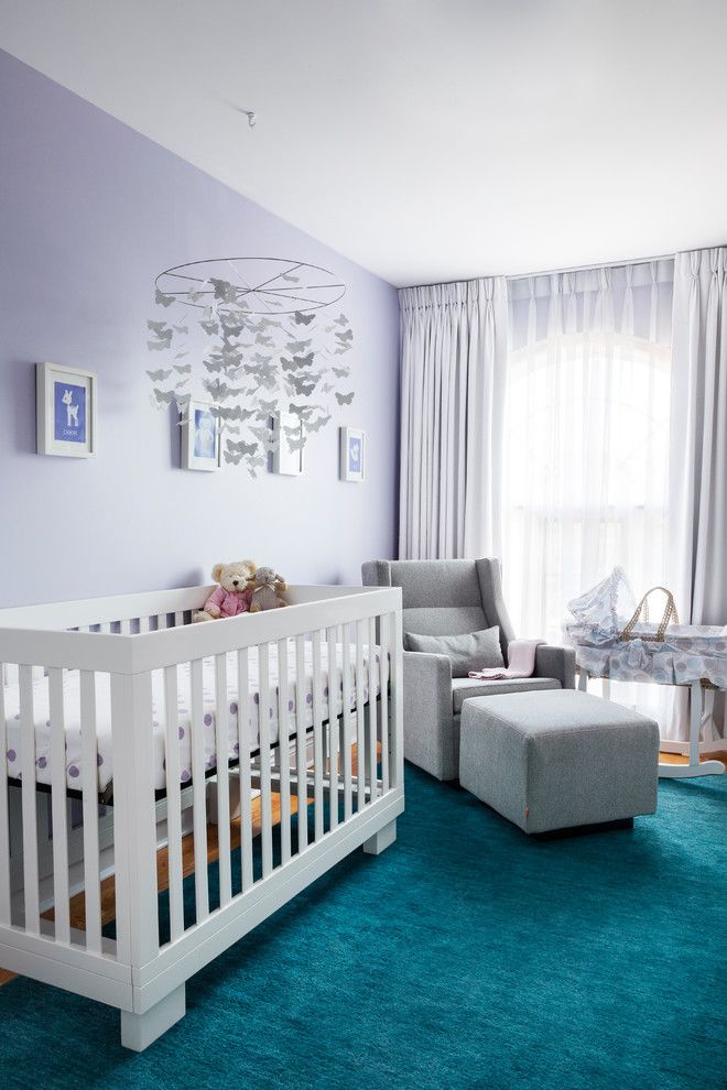 Atwal Eye Care for a Transitional Nursery with a Teal and Beaches by Rad Design Inc