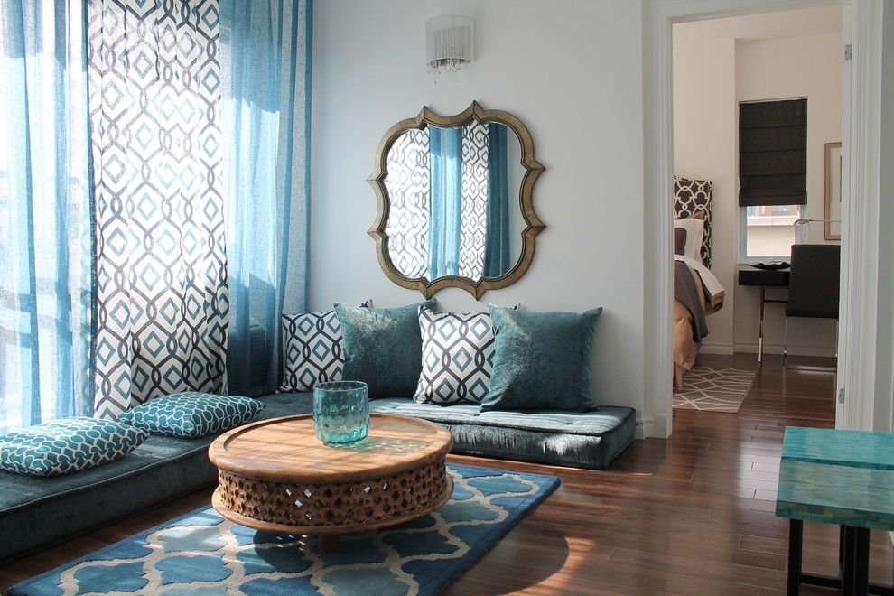 Avalon West Chelsea for a Contemporary Living Room with a Floor Seats and Moroccan Inspired Condo (2013) by Rmi   Rebecca Mitchell Interiors