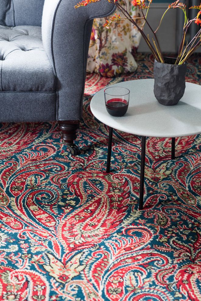 Axminster Carpet for a Contemporary Living Room with a Round Coffee Table and Alternative Flooring   Liberty Fabrics Quirky B Felix Raison Classic by Alternative Flooring