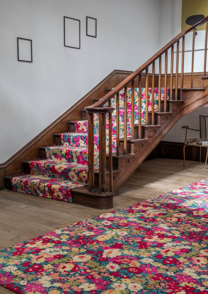 Axminster Carpet for a Eclectic Hall with a Classic Design and Alternative Flooring   Liberty Fabrics Quirky B Flowers of Thorpe Summer Garden by Alternative Flooring