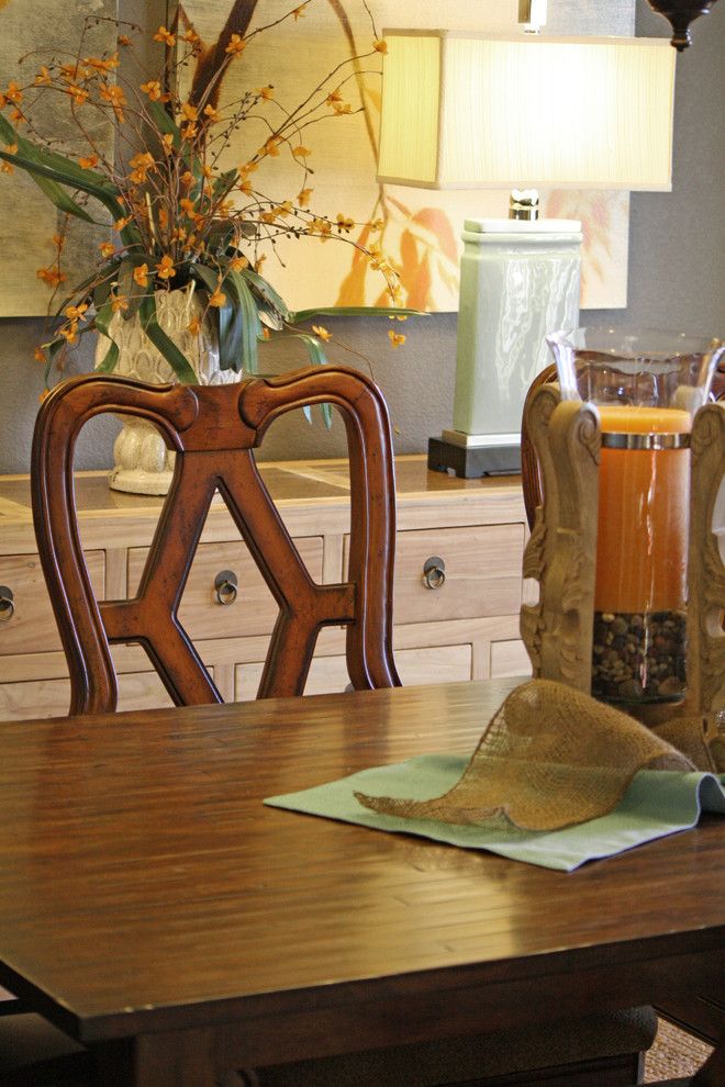 Azure Dallas for a Traditional Dining Room with a Traditional and Dining Room Detail by Cristi Holcombe Interiors, Llc