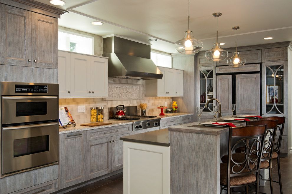 Bagcraft Papercon for a Transitional Kitchen with a Milk Glass Pendant Light and Cobble Hill by Kitchen and Bath World, Inc