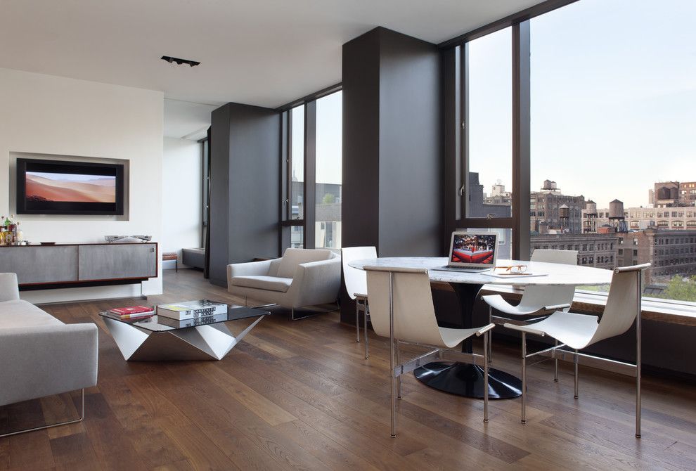 Bamboo Sherman Oaks for a Modern Dining Room with a Gray Armchair and Soho Condominium by Ccs Architecture