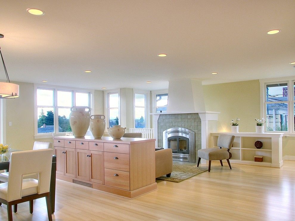 Bamboo Sherman Oaks for a Traditional Living Room with a Built Ins and Crown Hill Remodel by Neiman Taber Architects