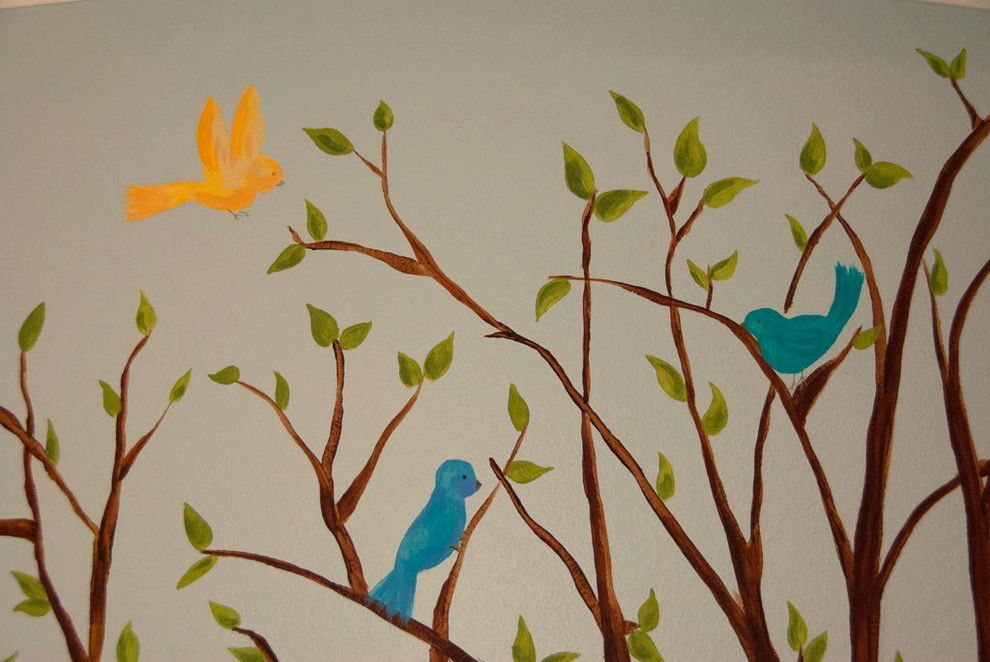 Banana Leaf Dallas for a  Spaces with a Branch and Lovebirds Nursery by Banana, Ink.  a Creative Studio