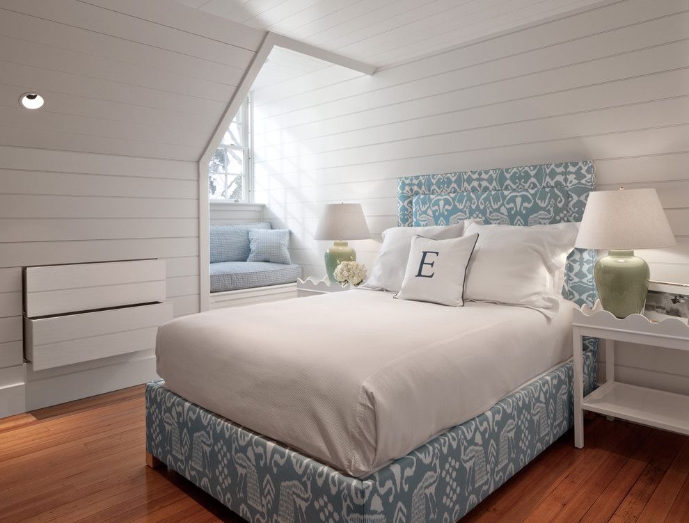 Banc Home Loans for a Beach Style Bedroom with a White Bedding and Carriage House by Kim Kirby Interior Design