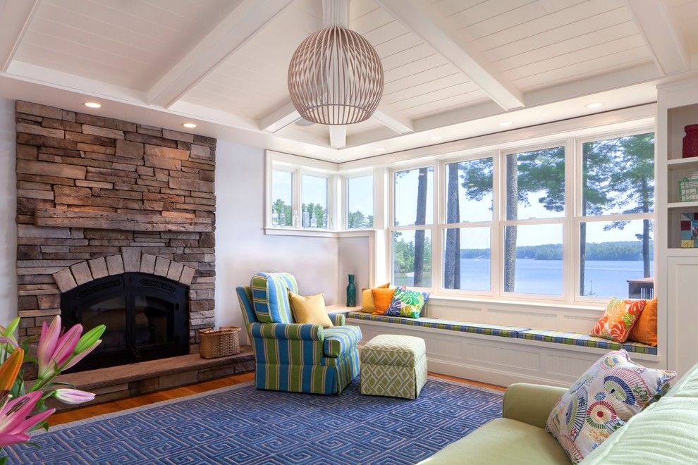 Banc Home Loans for a Beach Style Living Room with a Vacation Home and Lakestone by Kaplan Thompson Architects