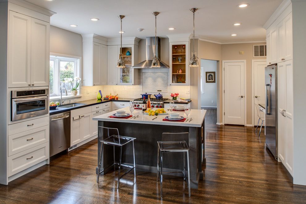 Bar Method Oakland for a Transitional Kitchen with a Lighting and Oakland Kitchen & Living Space Remodel by Hdr Remodeling Inc.