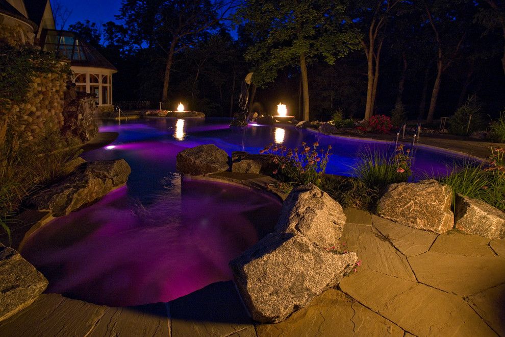 Barrington Estates for a Mediterranean Pool with a Luxury Swimming Pool and Barrington Hills Indoor/outdoor Estate Project by Platinum Poolcare