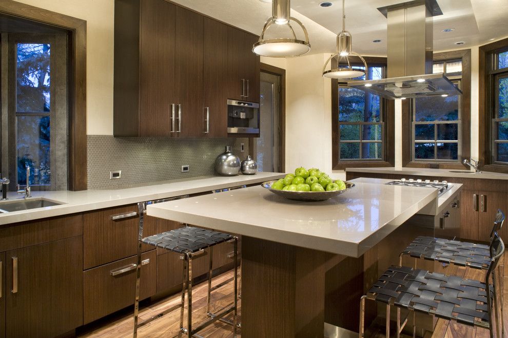 Barstool Height for a Contemporary Kitchen with a Black Barstools and Kitchen by Paxton Lockwood