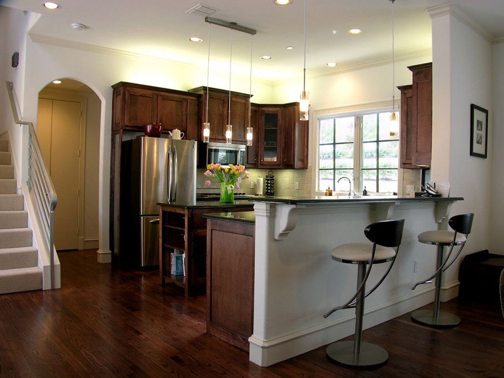 Barstool Height for a Traditional Kitchen with a Stainless Steel Appliances and Townhome by John Lively & Associates