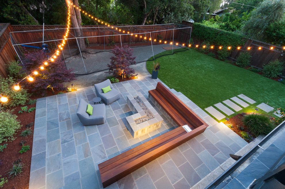 Batting Cage Miami for a Contemporary Spaces with a Concrete Firepit and Sleek and Stylish in Piedmont by Rock Paper Scissors Landscape Design Build